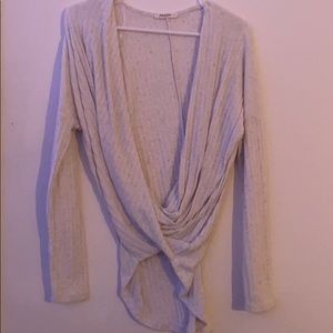 Front cross long sleeve top